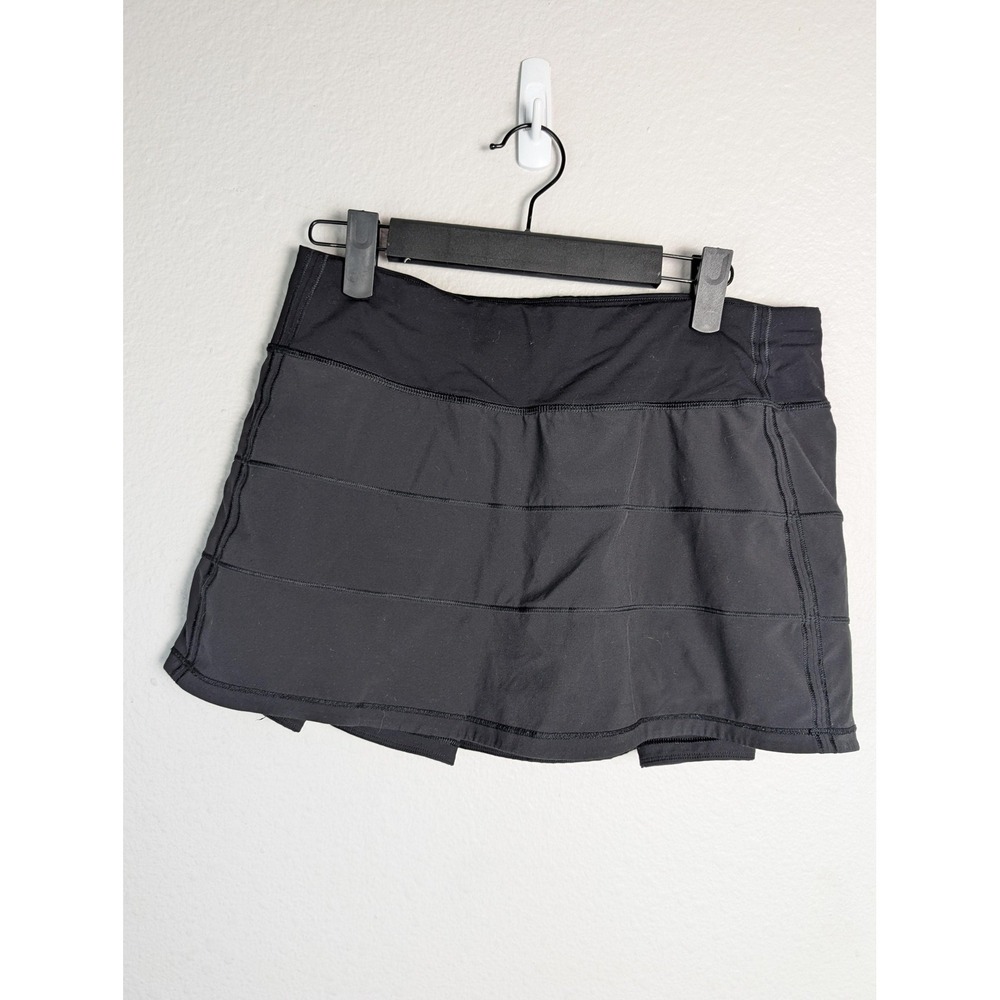 Lululemon Skort Womens 6 Black Athletic Short Pull On Pockets Polyester Spandex